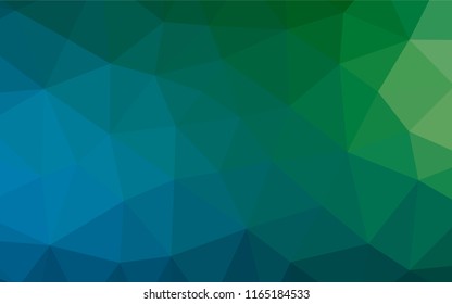 Dark Blue, Green vector blurry hexagon texture. Geometric illustration in Origami style with gradient.  The elegant pattern can be used as part of a brand book.