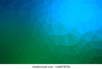 Dark Blue, Green vector blurry hexagon template. Modern geometrical abstract illustration with gradient. Brand new design for your business.