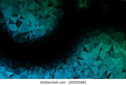 Dark Blue, Green vector blurry hexagon pattern. Creative illustration in halftone style with gradient. The best triangular design for your business.