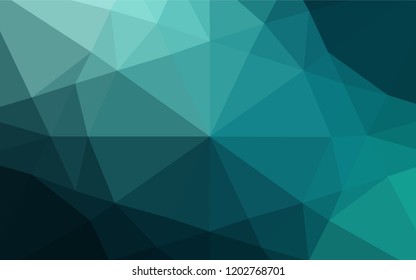 Dark Blue, Green vector blurry hexagon pattern. A sample with polygonal shapes. The polygonal design can be used for your web site.