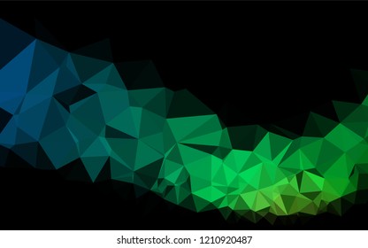 Dark Blue, Green vector blurry hexagon pattern. Creative geometric illustration in Origami style with gradient. The best triangular design for your business.