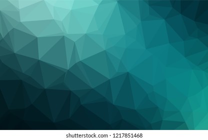 Dark Blue, Green vector blurry hexagon texture. Triangular geometric sample with gradient.  The polygonal design can be used for your web site.