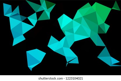 Dark Blue, Green vector blurry hexagon template. Modern geometrical abstract illustration with gradient. Brand new style for your business design.