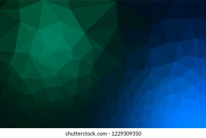 Dark Blue, Green vector blurry hexagon template. A sample with polygonal shapes. Brand new style for your business design.