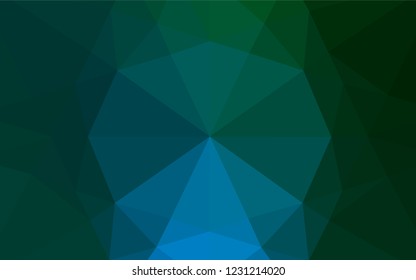 Dark Blue, Green vector blurry hexagon pattern. An elegant bright illustration with gradient. Triangular pattern for your business design.