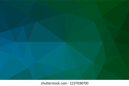 Dark Blue, Green vector blurry hexagon template. Creative illustration in halftone style with gradient. The best triangular design for your business.