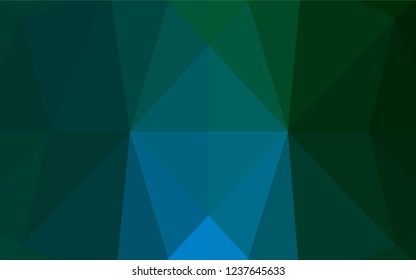 Dark Blue, Green vector blurry hexagon template. A sample with polygonal shapes. The polygonal design can be used for your web site.