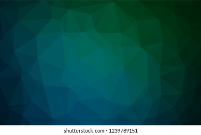 Dark Blue, Green vector blurry hexagon template. Shining illustration, which consist of triangles. A completely new template for your business design.