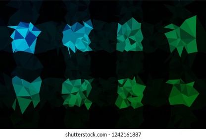 Dark Blue, Green vector blurry hexagon template. A vague abstract illustration with gradient. The elegant pattern can be used as part of a brand book.