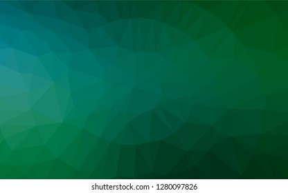 Dark Blue, Green vector blurry hexagon template. Geometric illustration in Origami style with gradient.  A completely new template for your business design.