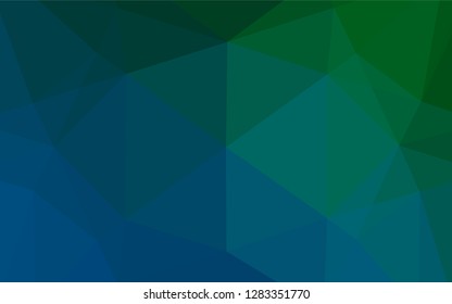 Dark Blue, Green vector blurry hexagon pattern. Geometric illustration in Origami style with gradient.  The elegant pattern can be used as part of a brand book.