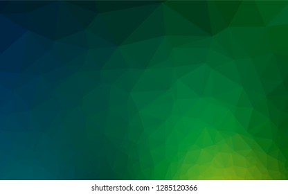 Dark Blue, Green vector blurry hexagon texture. Creative geometric illustration in Origami style with gradient. The template can be used as a background for cell phones.