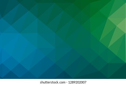 Dark Blue, Green vector blurry triangle texture. Creative illustration in halftone style with gradient. Textured pattern for background.
