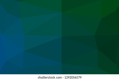 Dark Blue, Green vector blurry triangle pattern. Modern geometrical abstract illustration with gradient. Polygonal design for your web site.