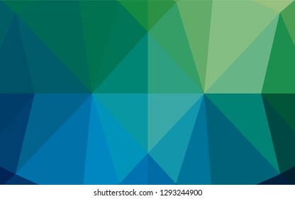 Dark Blue, Green vector blurry hexagon pattern. Glitter abstract illustration with an elegant design. The template can be used as a background for cell phones.
