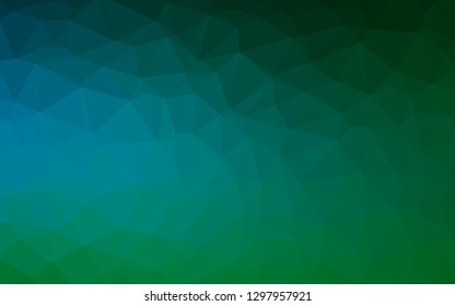 Dark Blue, Green vector blurry triangle template. Colorful illustration in abstract style with gradient. Polygonal design for your web site.