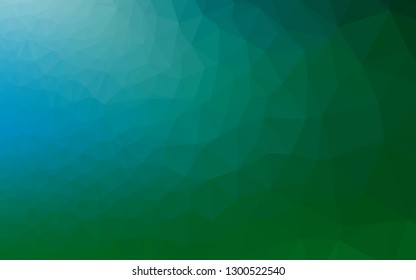 Dark Blue, Green vector blurry triangle template. Shining illustration, which consist of triangles. Brand new style for your business design.