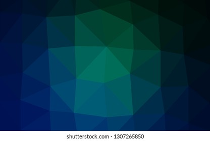 Dark Blue, Green vector blurry triangle template. Creative illustration in halftone style with gradient. Brand new style for your business design.