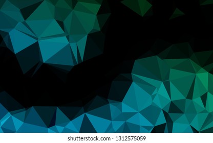 Dark Blue, Green vector blurry triangle pattern. A completely new color illustration in a vague style. The best triangular design for your business.