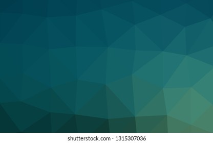 Dark Blue, Green vector blurry triangle texture. Creative illustration in halftone style with gradient. Brand new style for your business design.