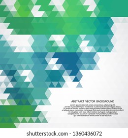 Dark Blue, Green vector blurry triangle template. Triangular geometric sample with gradient. Triangular pattern for your business design.