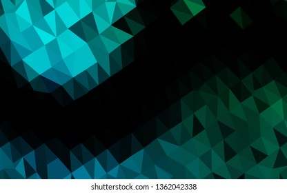 Dark Blue, Green vector blurry triangle template. Colorful illustration in Origami style with gradient.  Polygonal design for your web site.