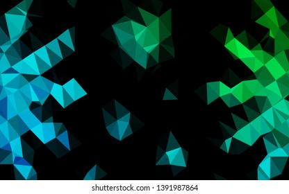 Dark Blue, Green vector blurry triangle pattern. A vague abstract illustration with gradient. The best triangular design for your business.