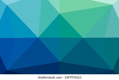 Dark Blue, Green vector blurry hexagon pattern. Shining illustration, which consist of triangles. The completely new template can be used for your brand book.
