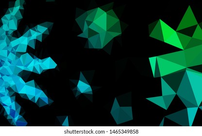 Dark Blue, Green vector blurry triangle template. Colorful illustration in Origami style with gradient.  Textured pattern for background.