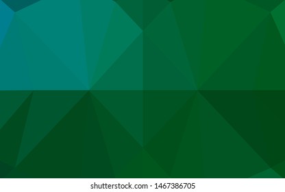 Dark Blue, Green vector blurry hexagon texture. Creative geometric illustration in Origami style with gradient. The template can be used as a background for cell phones.