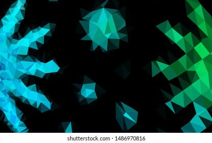 Dark Blue, Green vector blurry triangle pattern. Geometric illustration in Origami style with gradient. New texture for your design.
