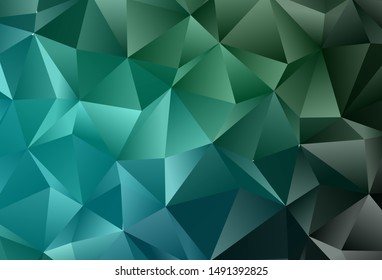 Dark Blue, Green vector blurry triangle template. An elegant bright illustration with gradient. Brand new style for your business design.