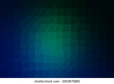 Dark Blue, Green vector blurry triangle pattern. Colorful abstract illustration with gradient. Template for your brand book.
