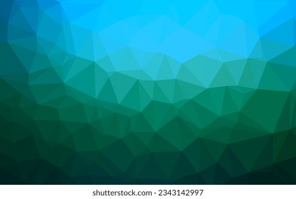 Azul oscuro, patrón de triángulo borroso vectorial verde. Ilustración geométrica en estilo Origami con gradiente. Diseño poligonal para su sitio web.