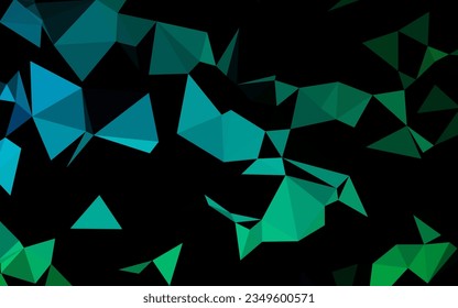 Azul oscuro, textura triangular vectorial verde borrosa. Una ilustración de color completamente nueva en un estilo vago. Plantilla para un fondo de teléfono móvil.