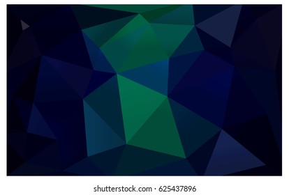 Dark Blue, Green vector blurry triangle background design. Geometric background in Origami style with gradient. 
