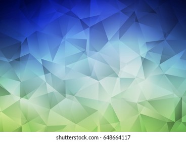 Dark Blue, Green vector blurry triangle background. A completely new color illustration in a vague style. The textured pattern can be used for background.