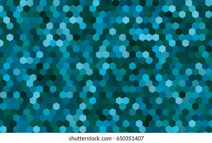 Dark Blue, Green vector blurry hexagon background design. Geometric background in Origami style with gradient. 