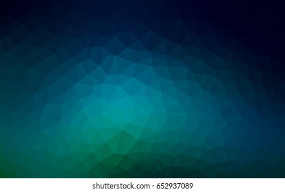 Dark Blue, Green vector blurry triangle background design. Geometric background in Origami style with gradient. 