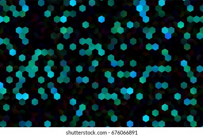 Dark Blue, Green vector blurry hexagon background design. Geometric background in Origami style with gradient. 