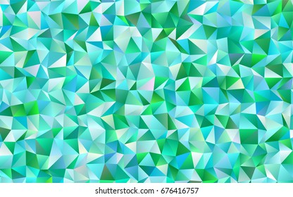 Dark Blue, Green vector blurry triangle pattern. Creative geometric illustration in Origami style with gradient. Brand-new design for your business.