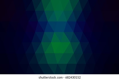 Dark Blue, Green vector blurry triangle background design. Geometric background in Origami style with gradient. 