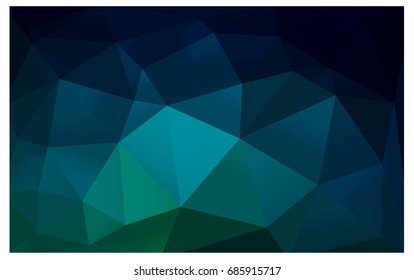 Dark Blue, Green vector blurry triangle background design. Geometric background in Origami style with gradient. 