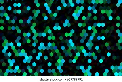 Dark Blue, Green vector blurry hexagon background design. Geometric background in Origami style with gradient. 