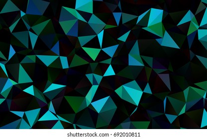 Dark Blue, Green vector blurry triangle background. Shining illustration, which consist of triangles. The polygonal design can be used for your web site.