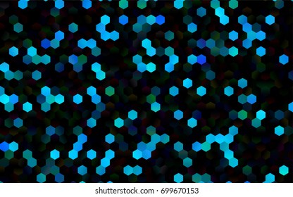 Dark Blue, Green vector blurry hexagon background design. Geometric background in Origami style with gradient. 