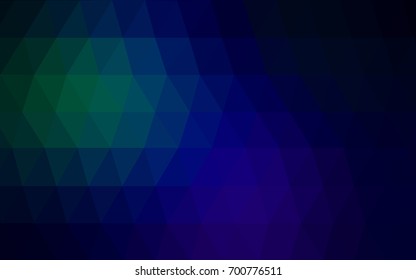 Dark Blue, Green vector blurry triangle background design. Geometric background in Origami style with gradient. 