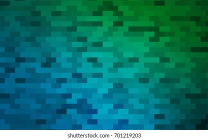 Dark Blue, Green vector blurry rectangular background. Geometric background in square style with gradient. The pattern can be used for brand-new background.