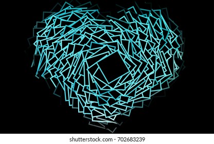 Dark Blue, Green vector blurry rectangular background. Geometric background in square style with gradient. The pattern can be used for brand-new background.