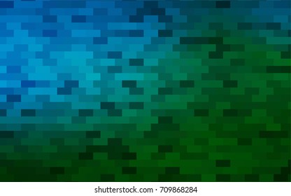 Dark Blue, Green vector blurry rectangular background. Geometric background in square style with gradient. The pattern can be used for brand-new background.